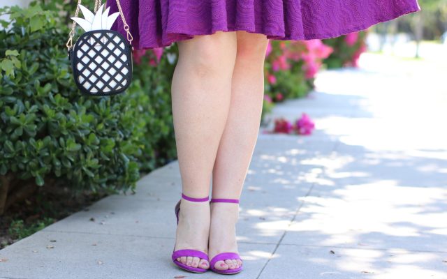 tracy reese gwynnie bee purple scalloped dress lovely in la trendy curvy plus size blogger