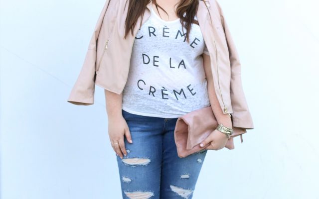 trendy curvy jeans slink tart collections faux leather jacket pale pink lovely in la top plus size blogger