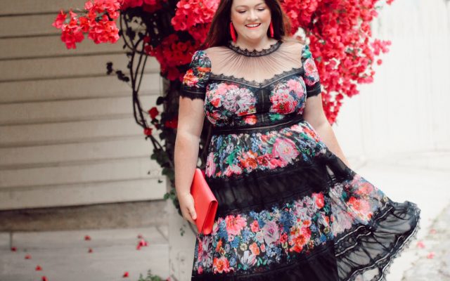 tadashi-shoji-plus-size-dresses-tea=length
