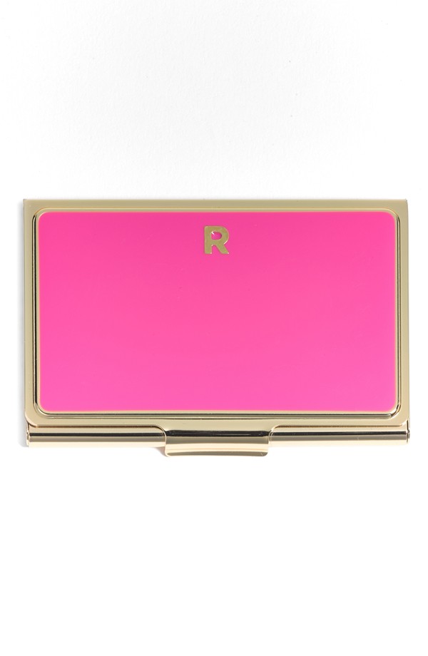 lovely in la kate spade new york business card holder personalized customized initials los angeles blogger curvy plus size