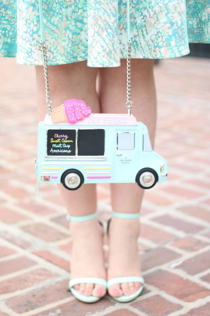 lovely in la kate spade flavor of the month clutch spring turquoise ice cream blogger plus size curvy los angeles