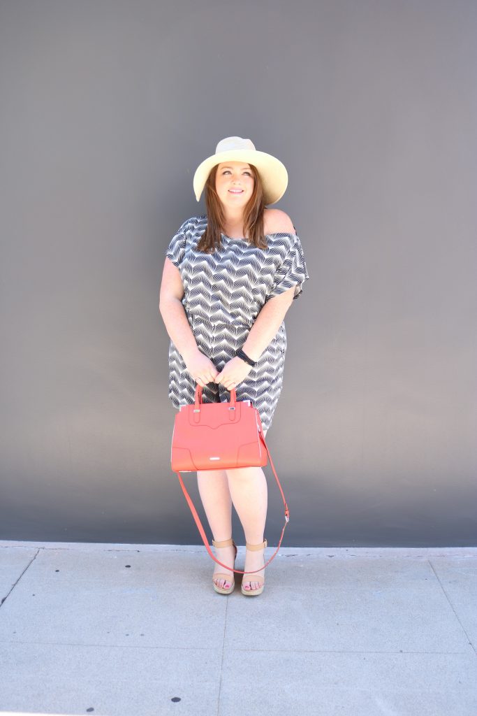 lovely in la romper gwynnie bee top plus blogger los angeles beverly hills west hollywood plus size fashion rebecca minkoff red satchel