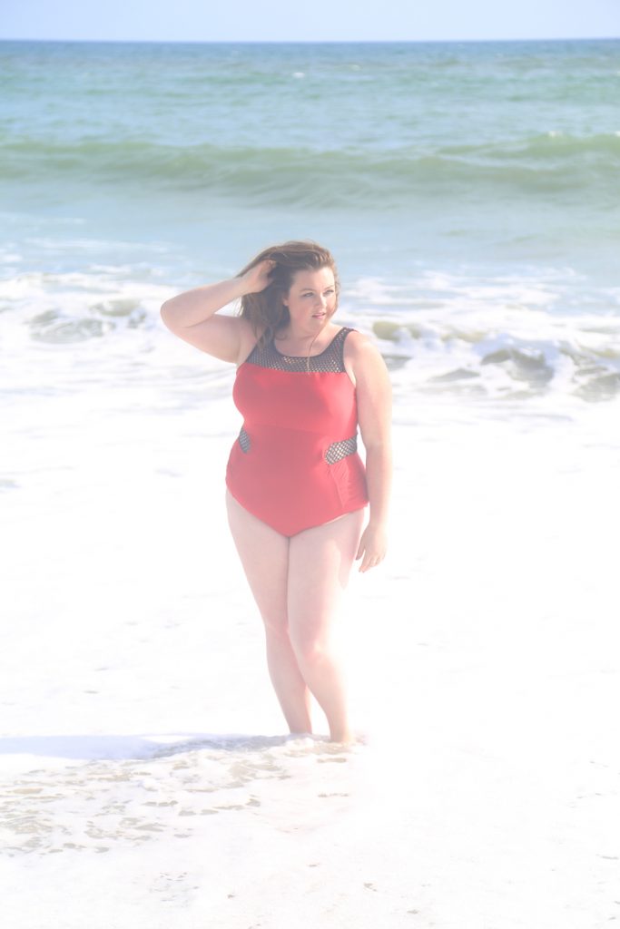 lovely in la monifc plussize swimwear bahia one piece red