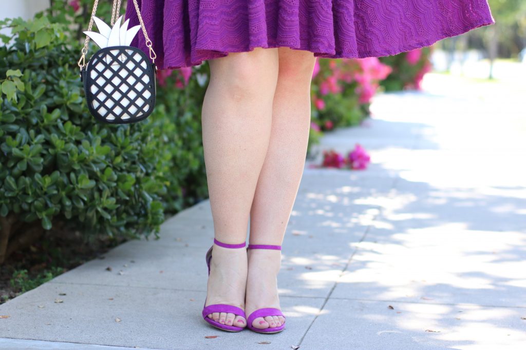 tracy reese gwynnie bee purple scalloped dress lovely in la trendy curvy plus size blogger