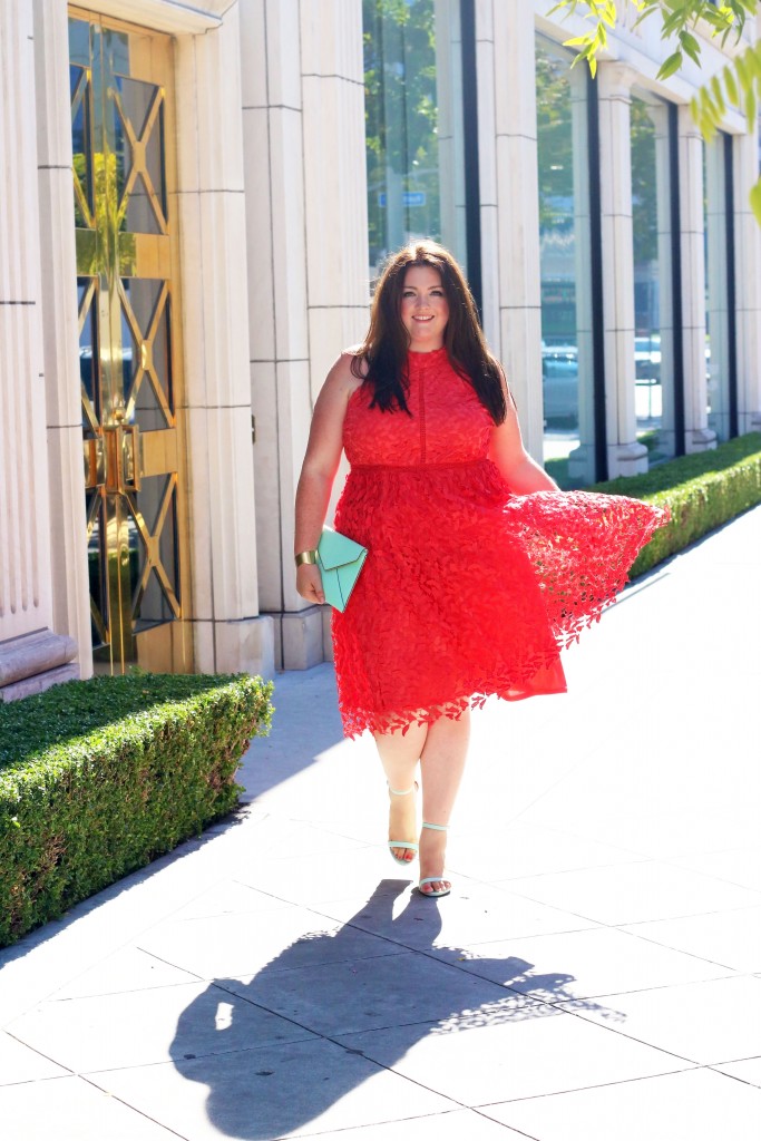 modcloth plus size Defining Divine Midi Dress in Poppy