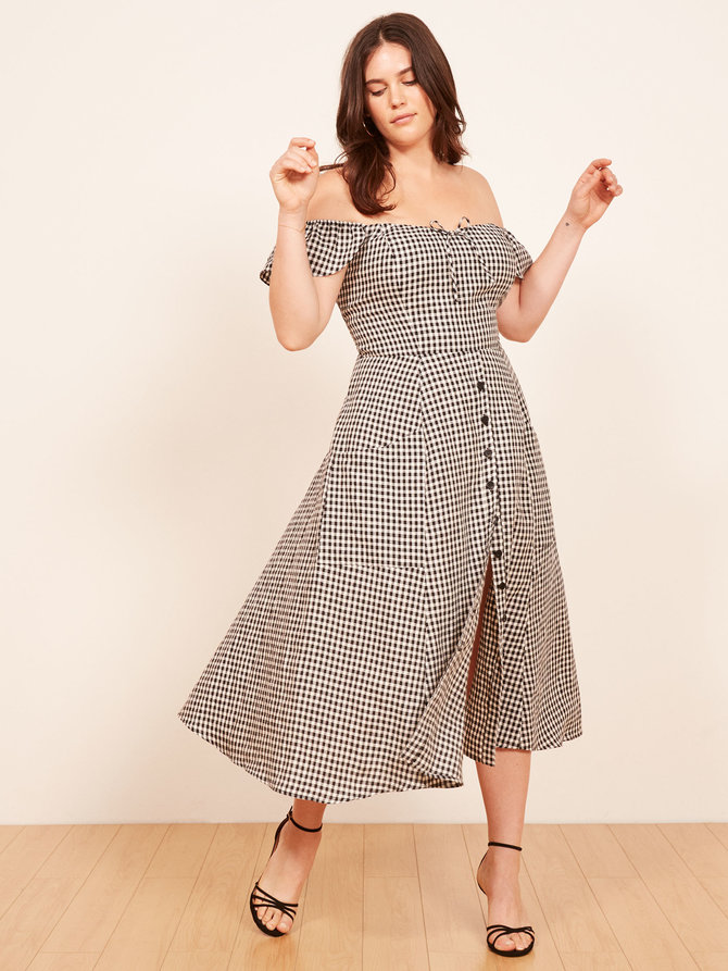 Reformation plus sizes frances dress gingham