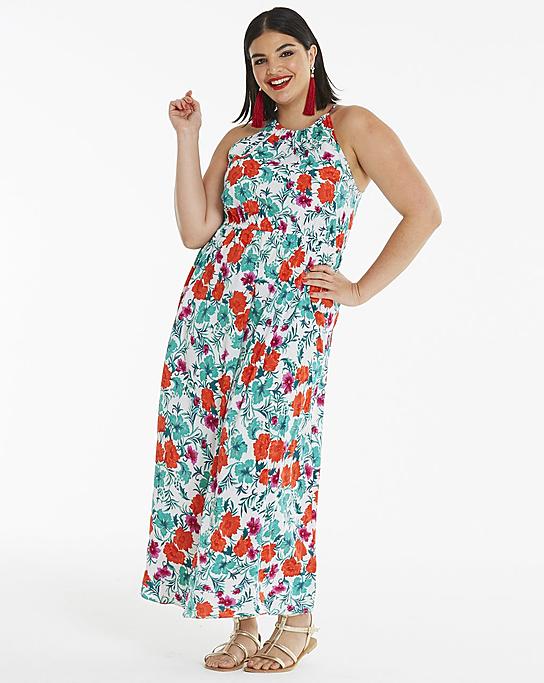 Halter neck maxi dress