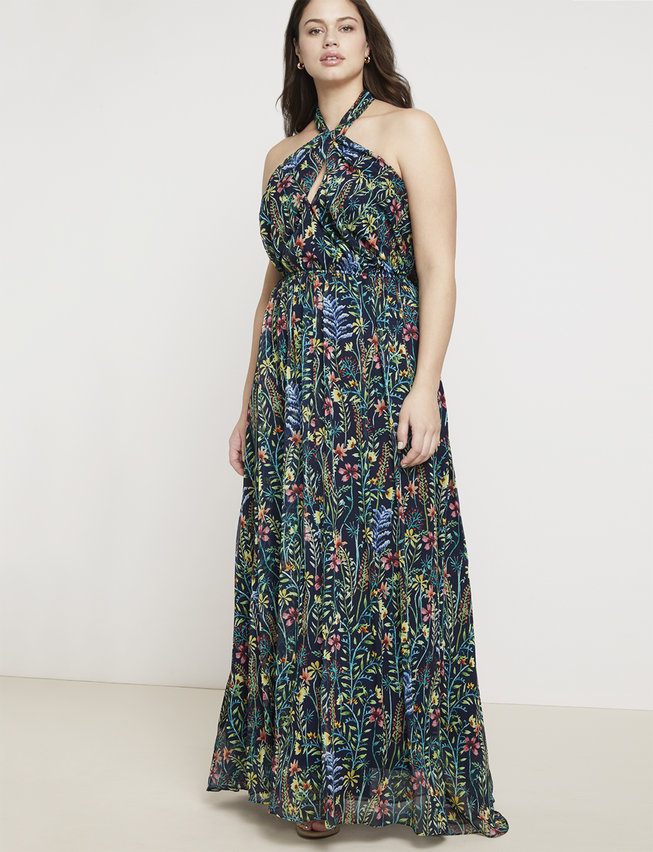 Jason Wu Eloquii Halter Maxi Dress