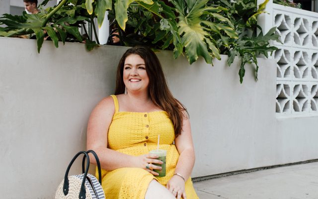 Classic button-front midi sundress in contrast embroidered eyelet